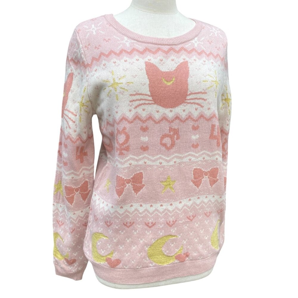 Sailor Moon Luna Cat Guardian Symbols Sweater Fair Isle BoxLunch Exclusive-L